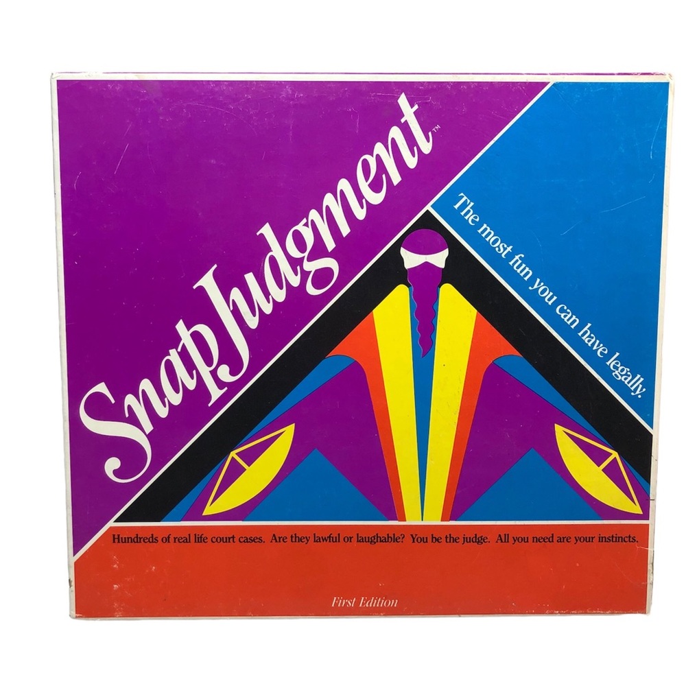 Snap Judgement Board Game Real Law Court Cases 1985 First Edition Law Game